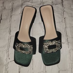 Holiday time! Rhinestone accent heels